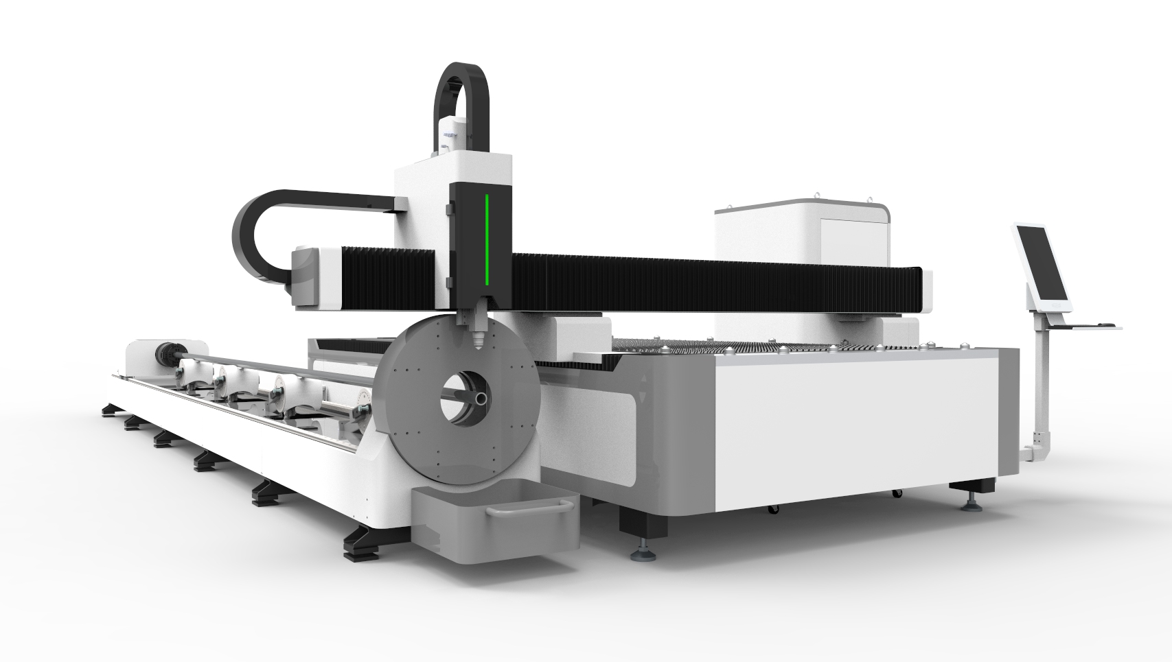 Y&uuml;ksek g&uuml;&ccedil;l&uuml; elyaf lazer kesme makinesi